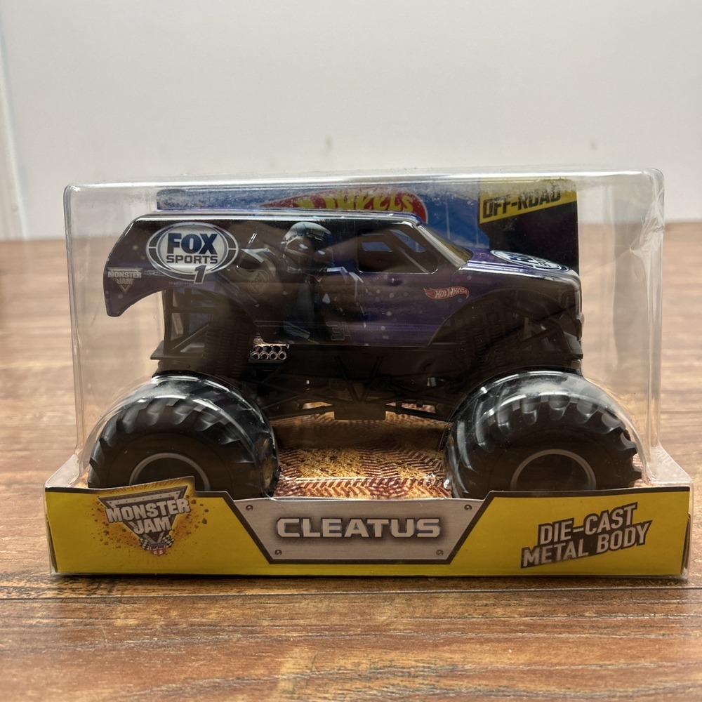 Hot Wheels Monster Jam Cleatus Fox Sports 1‎ True Metal 1:24 New in Box 2014